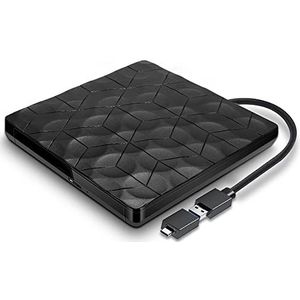 Comter Externe cd-dvd-drive, USB 3.0 USB-C draagbare dvd/cd-lezer en cd, dvd-/+rW-brander, plug & play, low noise voor laptop, desktop, pc, Mac