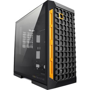 Geometric Future M6 Raphael Mid Tower, PC-behuizing, verticaal luchtkanaalontwerp, ondersteuning voor 12"" x 11"" E-ATX, 360 radiator, verticale GPU-houder, zwart, GEO-M6-RA