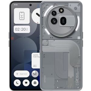 Nothing Phone (3a) Pro 256 GB smartphone met 32 MP frontcamera, 30 x ultra-zoom, 50 W snel opladen en 6,77 inch FHD+ flexibel AMOLED-display, grijs