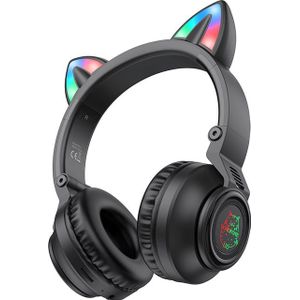 OEM Borofone Hoofdtelefoon BO18 Cat Ear bluetooth zwart (12 h, Draadloze), Koptelefoon, Zwart