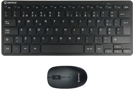 UNYKAch UK505448 toetsenbord Inclusief muis RF Draadloos QWERTY Portugees Zwart