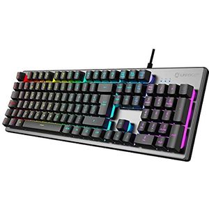 UNYKAch Nova K244 Gaming-toetsenbord met 105 QWERTY-toetsen, USB-kabel, RGB-LED-achtergrondverlichting, ergonomisch regenboogeffect