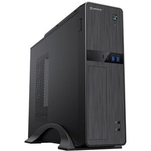 UNYKAck UK2011 Micro ATX PC-behuizing, zwart, met 450 W voeding, twee USB 3.0-stekkers en twee type C-poorten (USB 2.0)