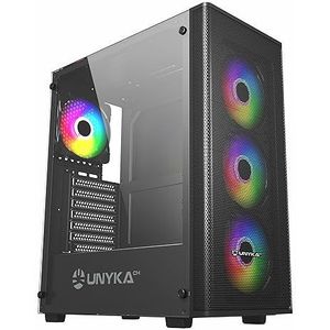 UNYKAch Gaming Mir 100 Desktop Zwart, Transparant