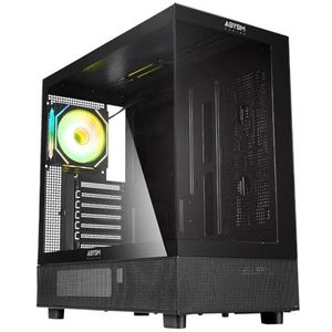 Abysm Gaming AB123014 (ITX, ATX, mATX), PC-behuizing, Wit, Zwart