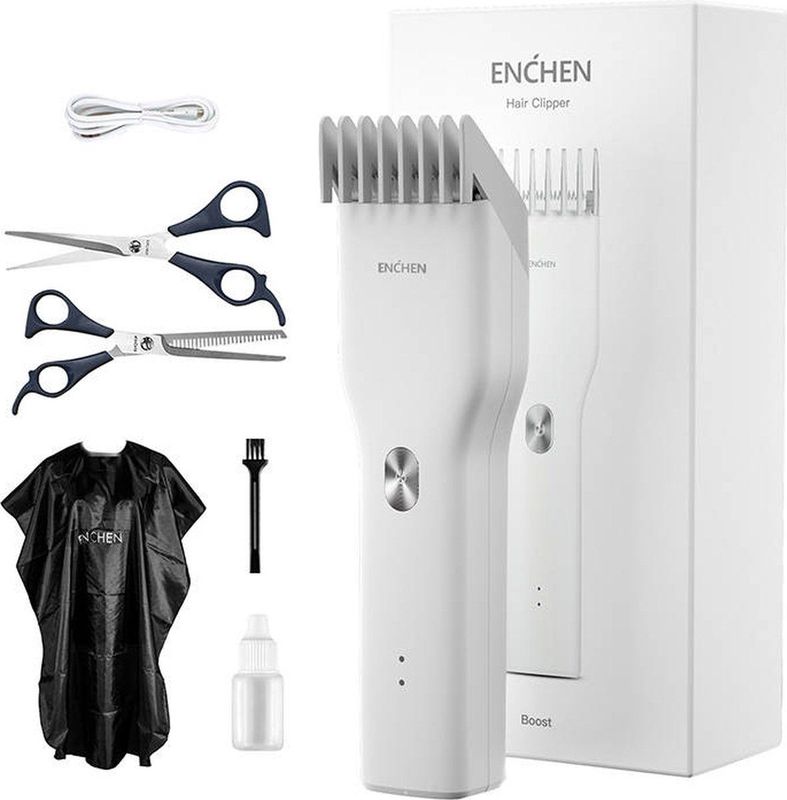 ENCHEN BOOST-W Set Tondeuse (3-21mm) + accessoire kleur wit