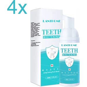 4x Lanthome - Whitening Schuim Tandpasta - 2 in 1 - 50ml - Voordeelverpakking