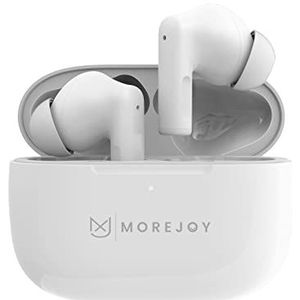 MoreJoy MJ111Bluetooth hoofdtelefoon, draadloze oordopjes CSC 3.0 Self Learning ENC geluidsisolatie, kristalhelder geluidsprofiel, 22 uur batterij, IPX4 waterbescherming, opladen met USB-C