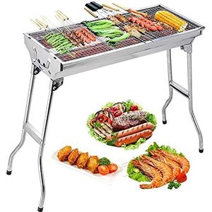 Uten Barbecue Grill, RVS BBQ, Grote Opvouwbare Draagbare BBQ Grill, Houtskool Grill voor Outdoor Koken Camping Wandelen Picknicks