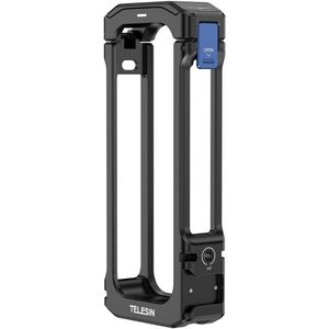 Telesin - Metalen Cage - Zwart - Voor Insta360 X4 - Krasvrije Bescherming - Statiefbevestiging