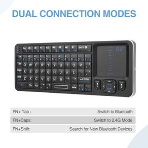 Draadloos aanraaktoetsenbord, 2,4 Ghz draagbaar slank draadloos toetsenbord met schakelbaar touchpad - energiebesparend ontwerp/efficiënt en gevoelig