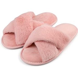 riemot Pluizige pantoffels voor dames, roze, 38/39 EU