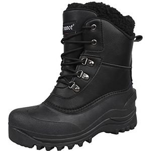 riemot Winterlaarzen voor dames en heren, waterdicht gevoerd, sneeuwlaarzen, warme sneeuwboots, antislip, winterschoenen, zwart, maat 39 EU, zwart, 39 EU