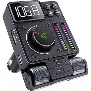 GizmoVine FM-transmitter Bluetooth 5.3 voor auto, radio-adapter met PD 30 W & USB 12 W, telefoongesprekken op Mani Libere, MP3-speler voor sigarettenaansteker, ondersteunt Unità USB 64 GB, Accenti &