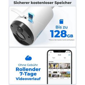 Reolink 3 MP beveiligingscamera buiten op batterijen, draadloos Ondersteunt persoons/voertuigdetectie, Tweewegaudio