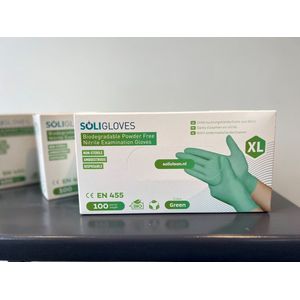 Nitril handschoenen - SOLI BIO groen ongepoederd - maat XL - doos 10 x 100 stuks