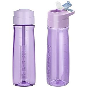 TITIROBA TKK Sport drinkfles met rietjes, 700 ml, violet