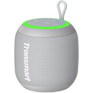 Tronsmart T7 Draagbare mini-luidspreker, Bluetooth 5.3, 15 W, 18 uur afspelen, 360 graden stereogeluid, IPX7 waterdicht, voor thuis, outdoor, reizen, grijs