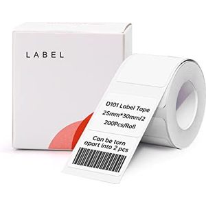 NIIMBOT Labeltape voor printer D101, thermisch labelpapier voor thuis- en kantoororganisatie, waterdichte sticker (25 x 30 mm) voor het labelen van sieraden