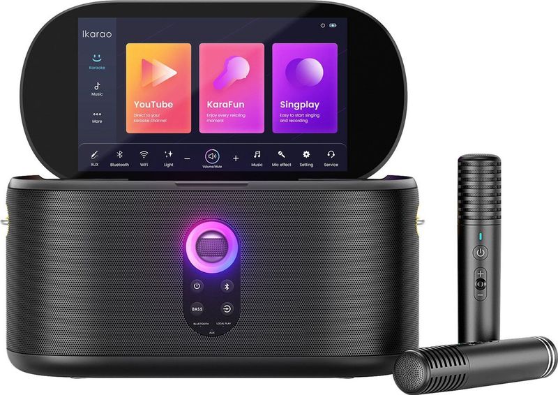 Lenco - SHELL S1 - Karaoke Systeem - Bluetooth Speaker - 10,1-inch Scherm