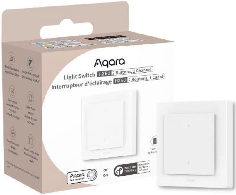 Aqara - Light Switch H2 EU - Slimme Lichtschakelaar - 2 Knoppen - 1 Kanaal