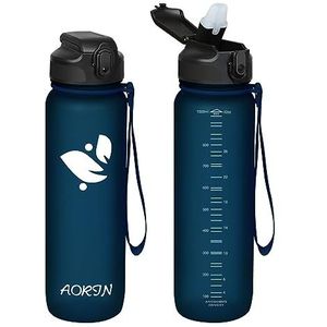 AORIN Drinkfles met rietje, 750 ml, BPA-vrij, Tritan, lekvrij, geschikt voor sport, fitness, hardlopen, yoga, fietsen, outdoor