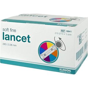 Klinion Diabetes Care Soft fine lancetten 28G 210 stuks