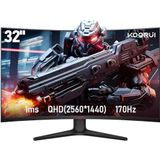 KOORUI - 32-inch - Curved Gaming Monitor - 2K QHD - 170Hz - VESA 75x75mm