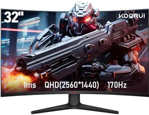 KOORUI - 32-inch - Curved Gaming Monitor - 2K QHD - 170Hz - VESA 75x75mm