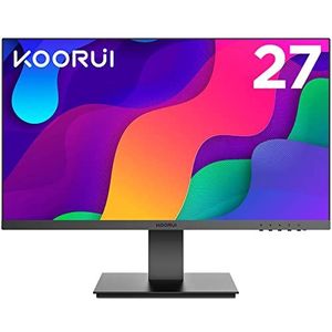 KOORUI PC-monitor 27 inch Full HD (1920 x 1080), IPS, 16:9, 75Hz, 5ms, VGA en HDMI, Low Blue Light modus, 178° brede kijkhoek