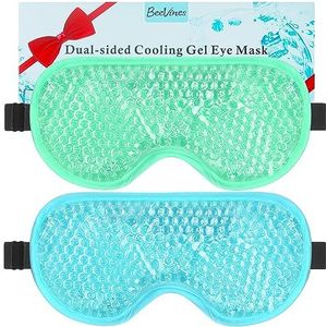 BeeVines Gel Oogmasker, 2 Pak Verkoelende Ijsslaapmaskers voor Wallen in de Ogen voor Mannen & Vrouwen, Koud & Warm Slaapcompress voor Postoperatie, Wallen, Allergieën (03 Blauw & Groen)