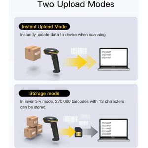 Barcode Scanner - BCST-36 - Zwart - 2D-module - 2600 mAh Batterij