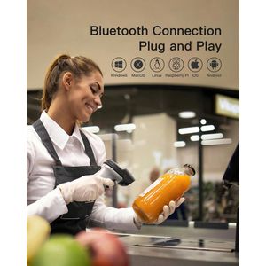 Inateck - BCST-70-AI - Draadloze Barcodelezer - Zwart - 180 Dagen Standby