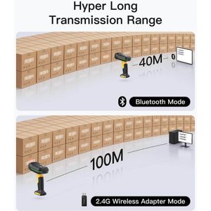 Barcode Scanner - IP67 Waterdicht - ABS en TPU - 2600 mAh Batterij