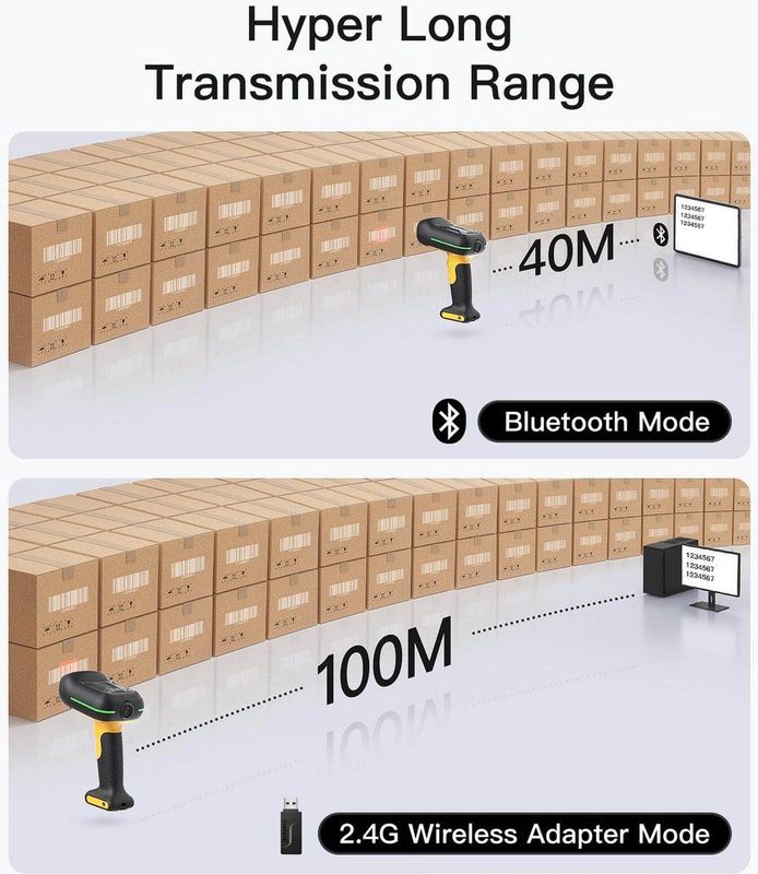 Barcode Scanner - IP67 Waterdicht - ABS en TPU - 2600 mAh Batterij