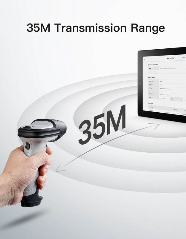 Inateck - BCST-72 - Barcode Scanner - Grijs - Draadloos - Bluetooth