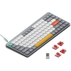 Nuphy Air75 v2 QMK/VIA Mechanisch Toetsenbord, 75% Low Profile Draadloos Toetsenbord, Bluetooth 5.1, 2.4GHz en bekabelde verbinding, Compatibel met Windows en Mac OS - Lunar Gray (Cowberry)