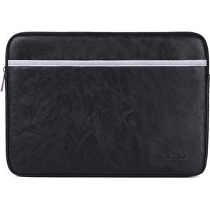 Laptophoes 13.3 Inch – Laptop Sleeve – PU Leer Zwart Wit