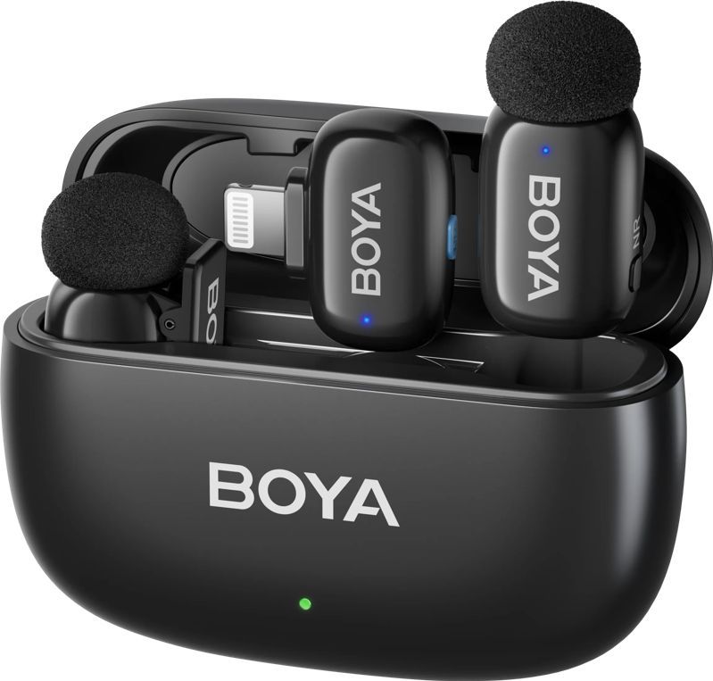 Boya MINI-12 - 2.4 GHz Ultra-Mini Draadloze microfoon 2TX-2RX, zwart