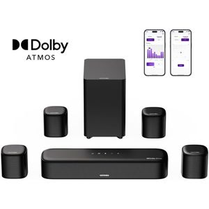 ULTIMEA - Aura A60 - Soundbar - Zwart - 7.1 met Dolby Atmos en Subwoofer