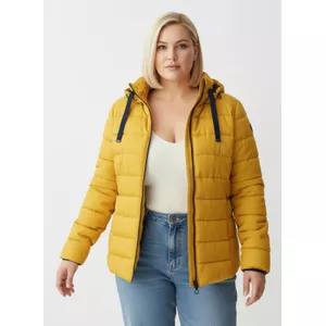 Dames Lange Gewatteerde Jas Met Thermische Katoenen Voering En Capuchon(Khaki,L