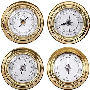 JINYISI barometer, thermometer, hygrometer, barometers voor thuis, barometrische manometer, 4 stuks/set analoog weerstation