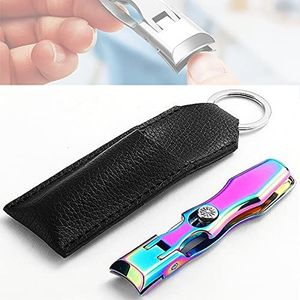 Draagbare, ultrascherpe nagelknipper, nagelknipper voor dikke nagels, roestvrij staal, robuuste teennagelknipper voor mannen, robuuste nagels, senioren, volwassenen (kleurrijk)