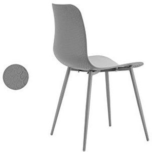 Fury stoel, metaal, met zitting van polypropyleen, grijs, 44,5 x 48,5 x 80 cm