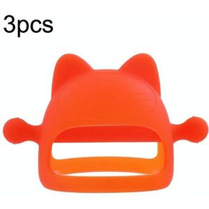 3 stks Baby Anti-eten Hand Cover Gekookte Siliconen Kalmerende Tanden Stick (Oranje)