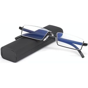 TR90 Senioren doorzichtige bril met draagbare koffer Lichtgewicht presbyope bril  graad: +1 50