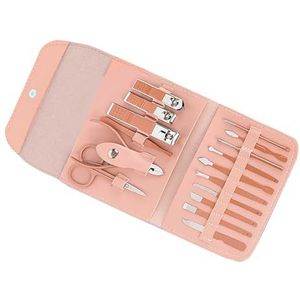 Nagelknipper Set, Earpick Professionele Wenkbrauw Schaar Nagelverzorging Tool Manicure Kit Nagelriem Nippers voor Manicure voor Thuis (Lichtroze)