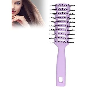 Antistatische Haarborstel, Ontluchtingsmassageborstel, Styling- en Föhnborstel, Antislip Geventileerde Haarborstels voor Kortere Föhntijden, Antistatische Ronde Borstel voor Föhnen en(paars)