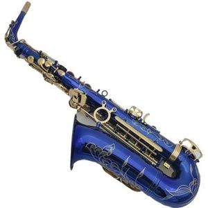 saxofoon kit Altsaxofoon Eb Blauw Lichaam Vernikkeld Professioneel Muziekinstrument Met Koffer Gehandschoende Saxofoonaccessoires (Color : Light Grey)