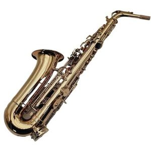 saxofoon kit Altsaxofoon Eb Plat Messing Goudgelakt Houtblazersinstrument Met Kofferaccessoires (Color : DEEP BLUE)